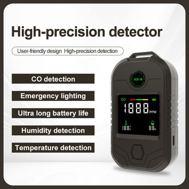 Portable Carbon Monoxide Detector, Temperature And Humidity, Long Battery Life, CO Alarm, Flashlight, Four In One, Long Battery Life_voghion.com