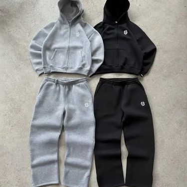 Men's Clothing Unisex Embroidered Print Wide Leg Pants - Trendy Streetwear Couple Joggers (S-3XL) - Soft Polyester Blend For Ultimate Comfort_voghion.com