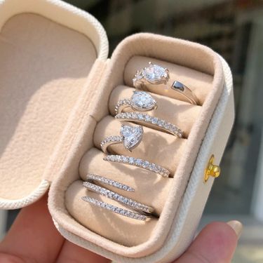 Wedding S Sterling Silver Ring for Women with Spinning Zircon Inlaid Advanced Daily Light Luxury Women's Accessories_ipsvogv.com