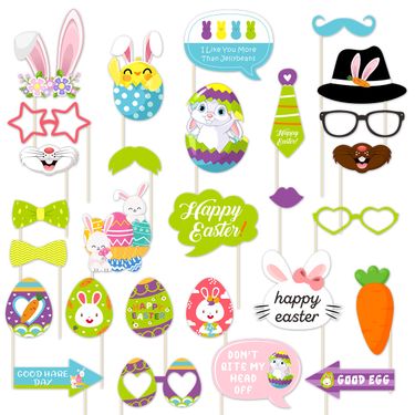 28pcs Easter egg themed party funny photo props wholesale customization_voghion.com
