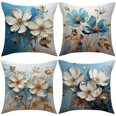 Vintage Three-dimensional Oil Painting Flower Pillow Case Living Room Bedroom Sofa Decorative Pillow Case_voghion.com