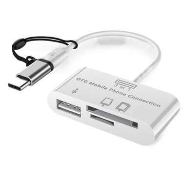 3 in1 Micro USB Type-C OTG Universal Expansion Card Reader Multi-function Card Reader TF/SD/U Disk/mobile Phone Camera Adapter_voghion.com