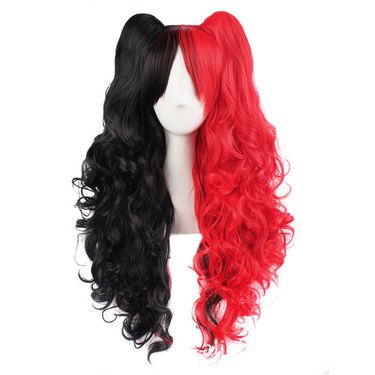 Double ponytail tiger mouth clip wig long curly ponytail grab clip color universal COS wig female full head cover_voghion.com