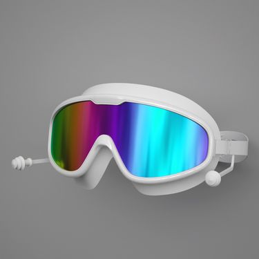 New selling children's large-frame electroplating goggles HD waterproof anti-fog silicone earplugs one trend children's goggles_viptrois.com