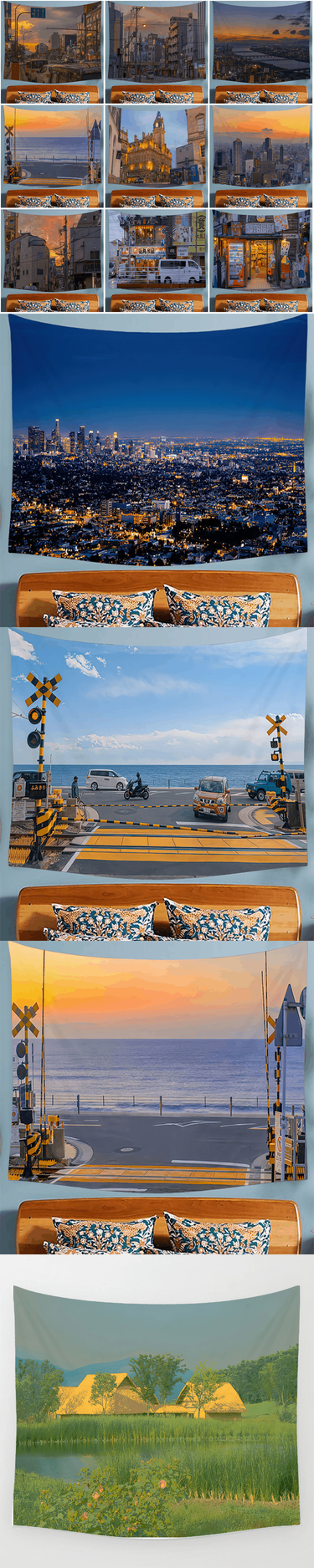 Tapestry Street View Background Cloth Decoration Bedroom Home Decoration Anchor Building Live Broadcasting Living Room_voghion.com