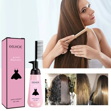 150ml Straightening Hair Care Cream With Hair Comb Straightening Cream For Smooth And Nourishing Hair For Dry Hair_voghion.com