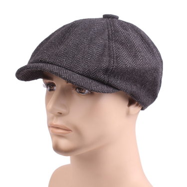 2024 New Cotton Beret Men's Painter Hat European and American Newspaper Children's Hat Herringbone Ni Octagonal Hat Men's and Women's_voghion.com