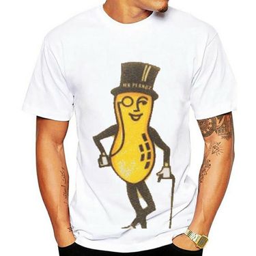 Mr. Peanut Cool Old School Classic Shirt White & Ivory Size S 5XL T 1503 L@@K_voghion.com