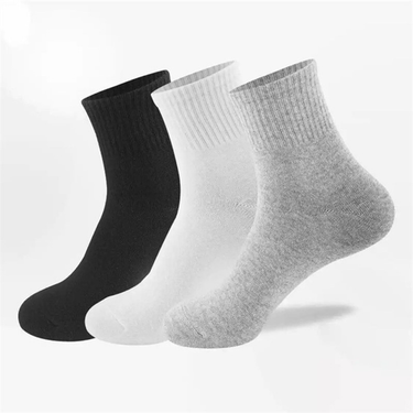 10Pcs/5Pair Unisex Women Men Black White Gray Ankle Female Male Solid Color High Quality Cotton Short Socks_voghion.com