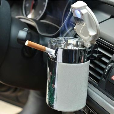 Creative Personality With Lid Air Vent Hanging Style LED Light Car Ashtray_voghion.com