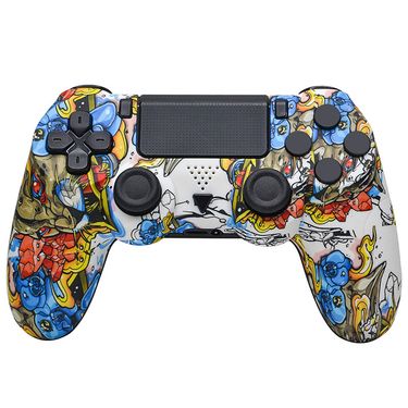 P4 wireless game controller compatible with P4/pro/slim/PC touchpad water transfer printing_voghion.com