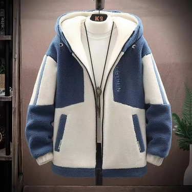 Men's Clothing Lamb wool coat men's autumn and winter loose padded padded jacket 150kg can also be worn clothes_voghion.com