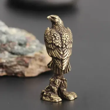 Eagle Statue Sculpture Handmade Crafts Ornament Vintage Copper Bird Figurine Home Office Desk Animal Decoration_voghion.com