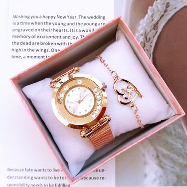 Women's Watches Fashionable Ladies Watch Two Piece Set Gift Women's Watch Ball Quicksand Rhinestone Bracelet Women's Watch Quartz Watch_voghion.com