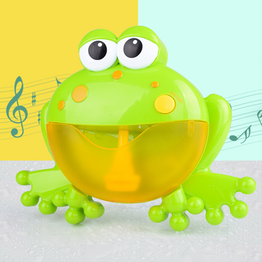 Jinleiou Cartoon Frog Electric Bubble Blower Machine Music Play Interactive Kids Bath Toy_voghion.com