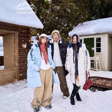 Mid-Length Down Men's Winter 2024 New American Style Trendy Brand Striped Fleece Lined Thickened Warm Couple Jacket_voghion.com