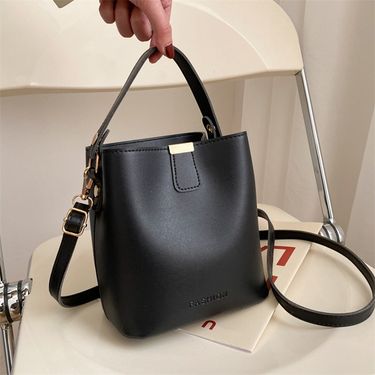 Women's Bucket Bag Fashion Small Bag Women Fashion Simple Solid Color Fashion Crossbody Single Shoulder Bucket Bag_voghion.com