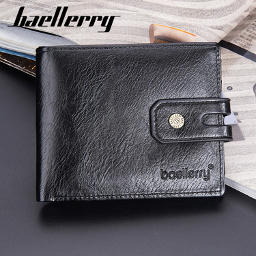 Baellerry New Men's Short Style Multi-Card Slot Buckle Wallet Zipper Coin Purse_voghion.com