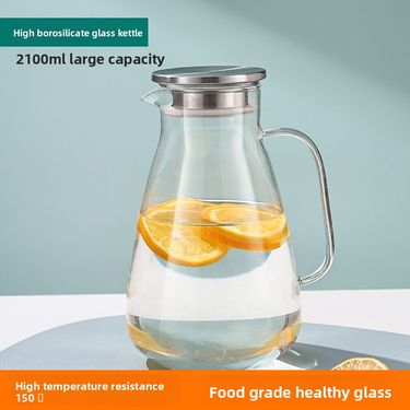 Large Capacity High Temperature Resistant Household Glass Brew Cold Water Pitcher Cup Set_voghion.com