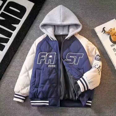 Kid's Clothing Boys' Quilted Jacket Autumn And Winter Thickened Baseball Jacket Winter Thin Cotton Children's Cotton Jacket Two Cotton New_voghion.com