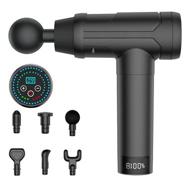 30-Speed 12-Head LED Touch Screen Massage Gun Handheld Muscle Massager Pain Reliever Fascia Gun Back Neck Head Hammer Massager_voghion.com
