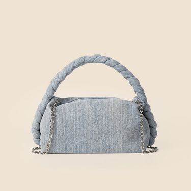 Retro denim fashion cloud bag female handbag twist bag summer style female all match chain bag high end_viptrois.com