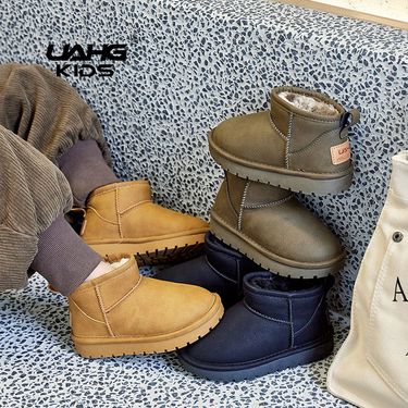 Baby Shoes Winter new boys' fleece-lined thickened cotton shoes same leather women's treasure_voghion.com