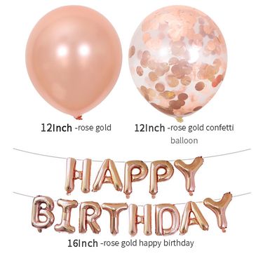 Wedding Decorations Rose Gold Sequin Confetti Balloon Combination Set Birthday Decoration Wedding Arrangement 12 Inch 2.8g Latex Balloon_voghion.com