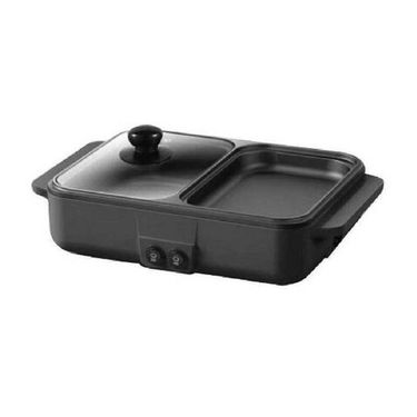 2 IN 1 Electric Hot Pot Cooker BBQ 1400W Grill Multicooker Electric BBQ Grill Non Stick Plate Barbecue Pan Hot Pot 110V-220V_voghion.com
