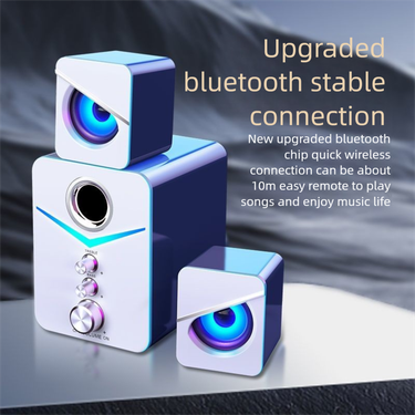 E-Sports Home Room 2.1 Speaker Sound System For Computer Desktop Laptop Universal USB Wired Bluetooth_voghion.com