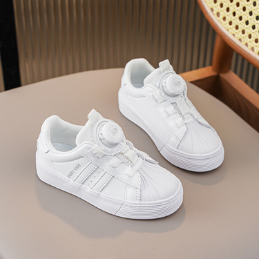 Shell Head Children's Little White Shoes Girls' Board Shoes 2023 New Spring and Autumn Boys' Casual Shoes Knob_voghion.com
