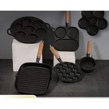 Oil Pouring Small Pot Flat Set Thickened Cast Egg Non-stick Iron Frying And Grilling Pan_voghion.com