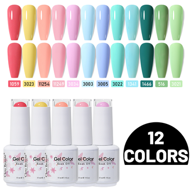 12pcs Gel Nail Polish Set Kit vernis semi permanent Gel Nail Soak Off LED UV Gel Polish Nail UV Gel Nail Art DIY Varnish_voghion.com