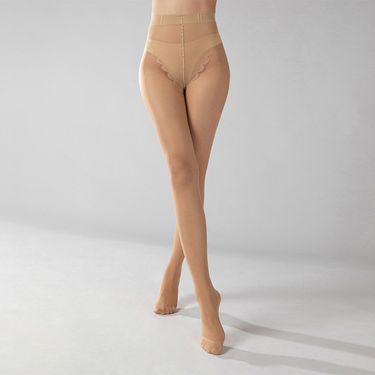 Sheer Black 20D Stockings – High-Waist Invisible Pantyhose With Jacquard Back Seam (One Size/XL-XXL, Black/Beige)_voghion.com