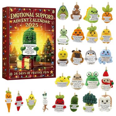 EMOTIONAL SUPPORT ADVENT CALENDAR: Christmas Greetings Calendar Blind Box_voghion.com