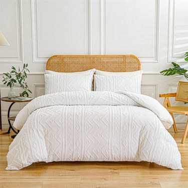 Boho Tufted Embroidery Duvet Cover Set Bedding Three Piece Set_voghion.com