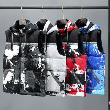 Men's Clothing Camouflage cotton vest men's and women's jacket student handsome autumn and winter thickened down cotton vest vest vest large size _voghion.com