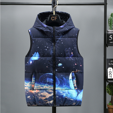 Men's autumn and winter new trend double-sided wearing men's vest thickened sleeveless vest warm vest student jacket_voghion.com
