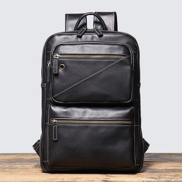 2025s New Genuine Leather Men's Cowhide Business Travel Backpack Large Capacity Laptop Fashionable School Bag_voghion.com