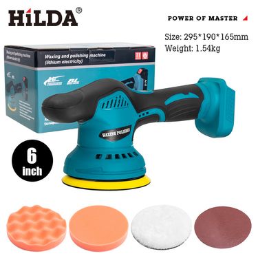 HILDA 6-Inch 21V Cordless Polisher For Car Detailing, Waxing & Buffing – Lightweight & Powerful With Adjustable Speed_voghion.com