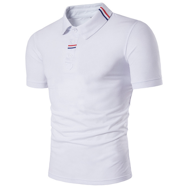 Men's Casual Slim Fit Lapel Collar Short Sleeve T Shirt Colorblock Men's Short Sleeve T Shirt_mkmklike.com