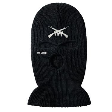 2025 New NO GUNS Embroidered Three-Hole Knitted Balafar Facekini Ski Hat_voghion.com