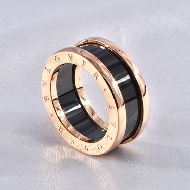 Little Red Man Charity Edition Black And White Ceramic Classic Narrow Wide Version Unisex Couple Fashion Ring_voghion.com