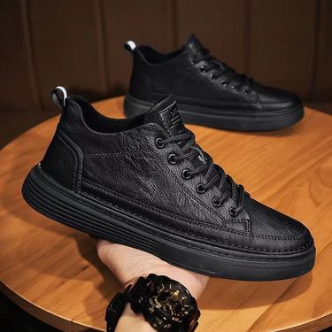 Spring Men's New Breathable Surface Board Trendy Versatile Business Casual Leather Work Shoes_voghion.com