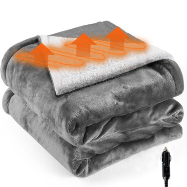 Washable car electric blanket 12V warming blanket heating blanket outdoor nap blanket multifunctional_voghion.com