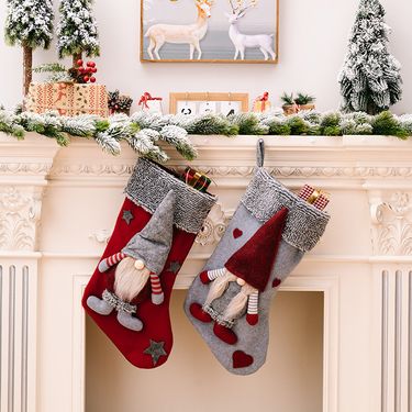 Christmas decoration supplies Nordic forest elderly Christmas socks Rudolf decorative socks children's gifts_voghion.com
