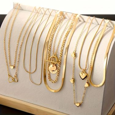 Necklaces Love Snake Bone Blade Chain Necklace Set Women's Fashionable High End Trend Necklace 10 Accessories_voghion.com