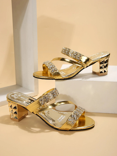 Summer New Sandals and Medium Thick Women's Slippers with Open Toe High Heel Rhinestones_vogvips.com