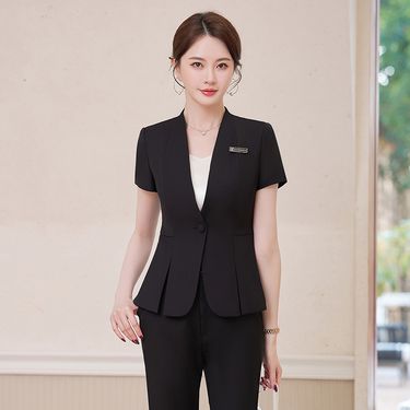High End Collarless Professional Suit Set For Women, Front Desk Customer Service, Ception Manager, Jindian Jewelry_voghion.com