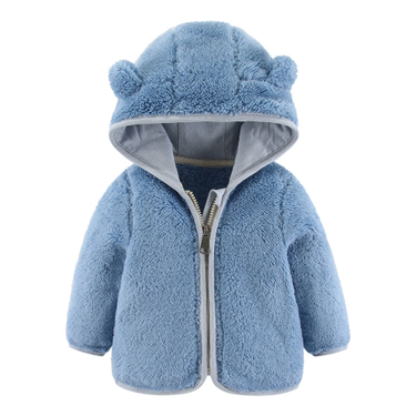 Children's Spring And Autumn Long-sleeved Plush Top Zipper Warm Hooded Outerwear For Boys And Girls_voghion.com